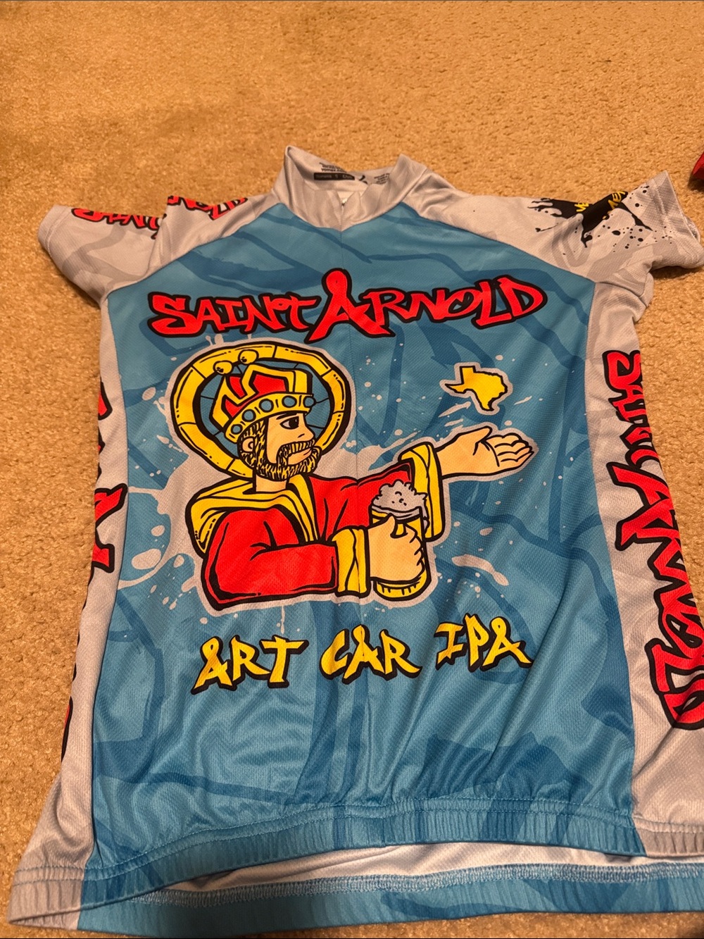 Saint Arnold Art Car IPA Cycling Jersey - Blue/Red/Yellow
